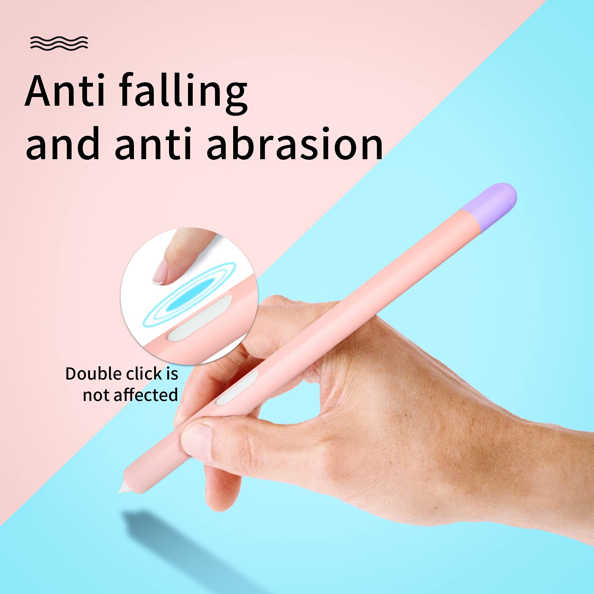 Dual Color Cute Design Silicon Sleeve Compatible With Samsung Galaxy Tab S6 Lite S Pen, Protective Skin Cover Case Non Slip Smoo