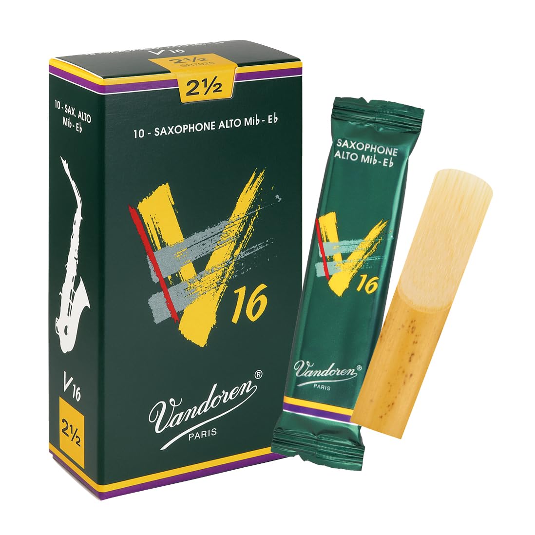 Vandoren SR7025 Alto Sax V16 Reeds Strength 2.5; Box of 10 – Electroeshop