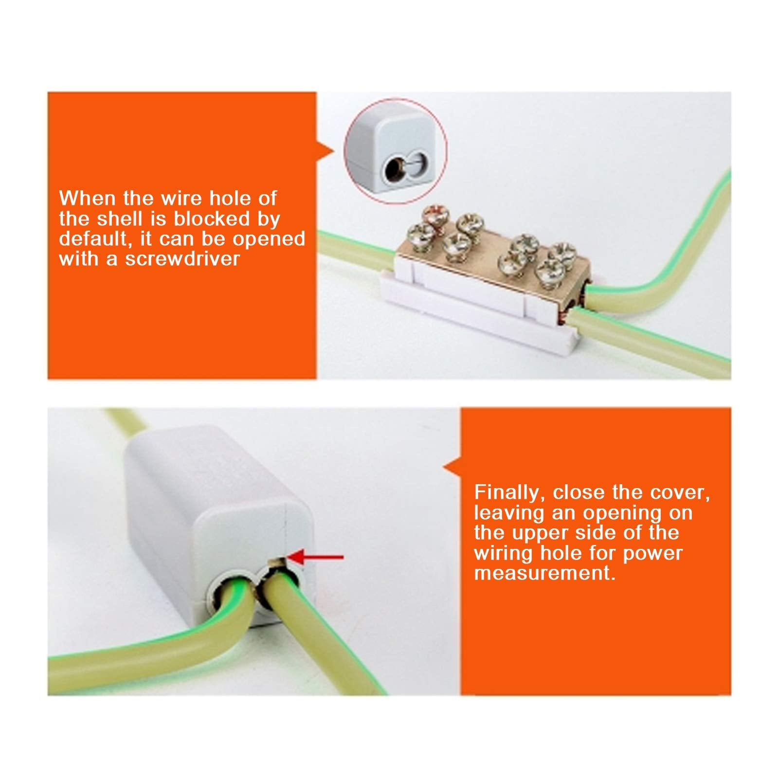 5Pcs Terminal Spliter Distribution Block Copper Junction Connector Box For Ceiling Light Wiring, Switch Wiring, Electric Meter W