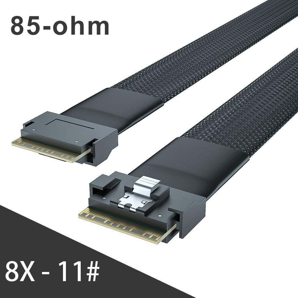 10Gtek 24G Slimsas Sff 8654 To Sff 8654 Cable, Pcie4.0, 85 Ohm, Compatible With Servers, Storage Systems, Workstations & High Pe
