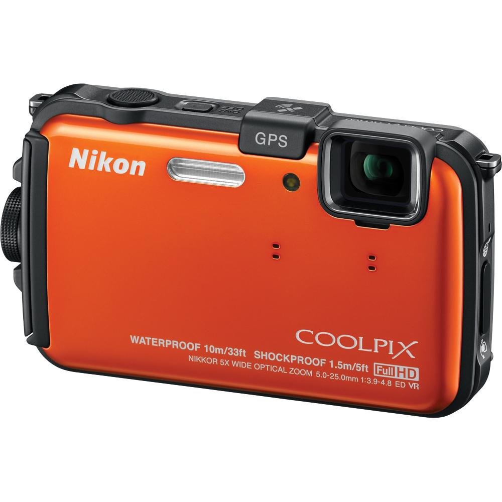 Nikon COOLPIX AW100 16 MP CMOS Waterproof Digital Camera with GPS and Full HD 1080p Video (Orange) (OLD MODEL)