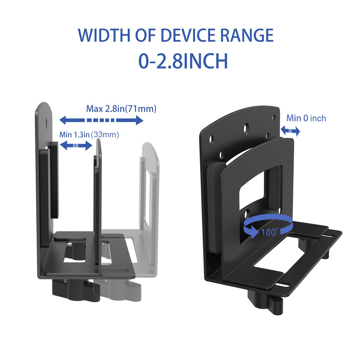 Monzlteck Adjustable Small Device Wall Mount Or Vesa Mount Behind The Monitor |Design For Streaming Media Player, Switch, Wii,Ca