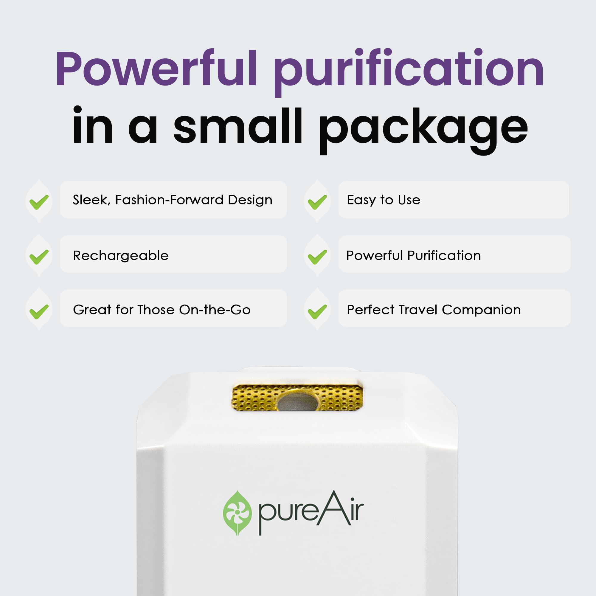 Greentech Environmental Pureair Solo   Portable Air Purifier And Air Cleaner, Air Purifiers For Home, Office, And Car, Personal