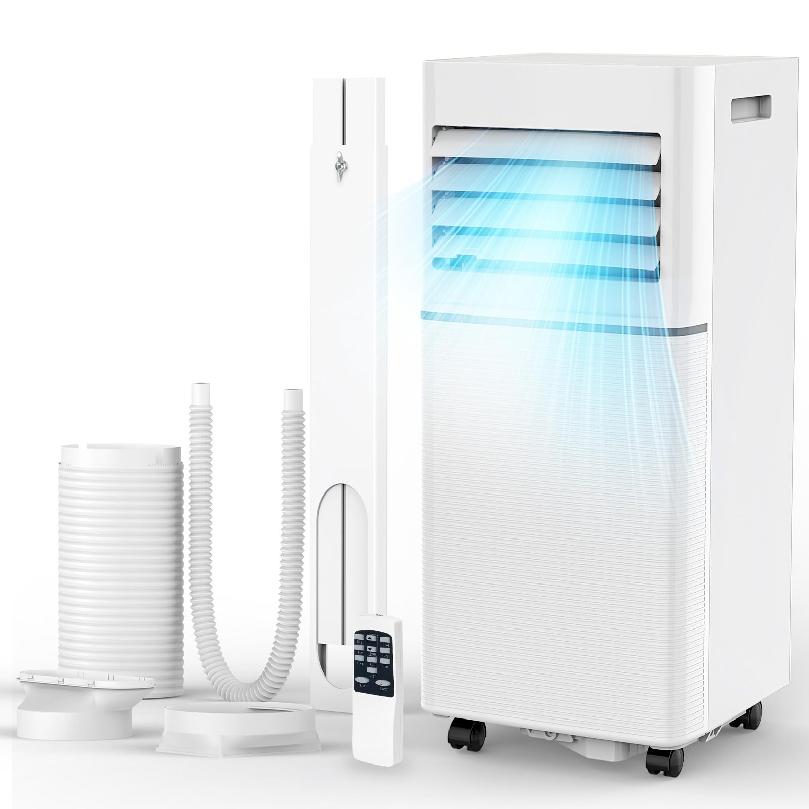Electactic Portable Air Conditioner 10,000 BTU, 3-in-1 AC Cooler Dehumidifier Fan with LED Display, Remote Control, Quiet, Sleep