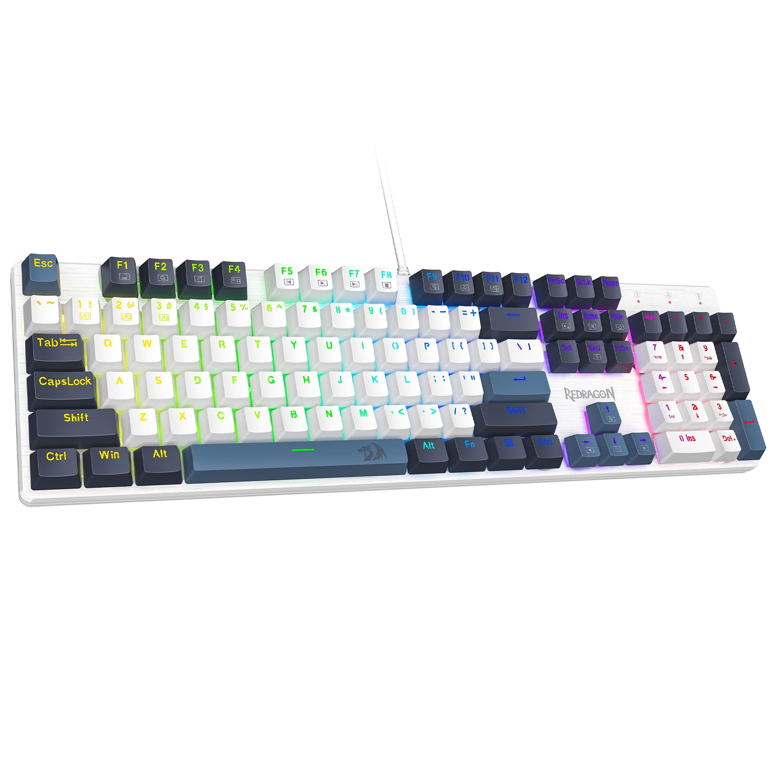 Redragon Mechanical Gaming Keyboard Wired, 11 Programmable Backlit Modes, HotSwappable Red Switch, AntiGhosting, DoubleShot P