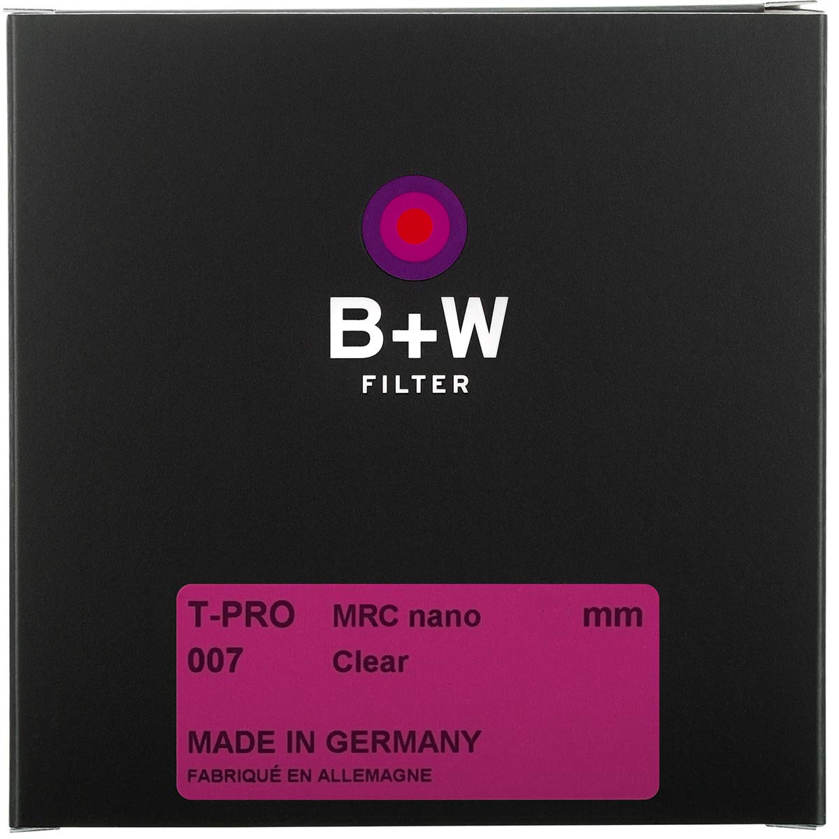 B+W T Pro 007M Clear Filter, 16 Layers Multi Resistant And Nano Coating, 55 Mm, Titanium