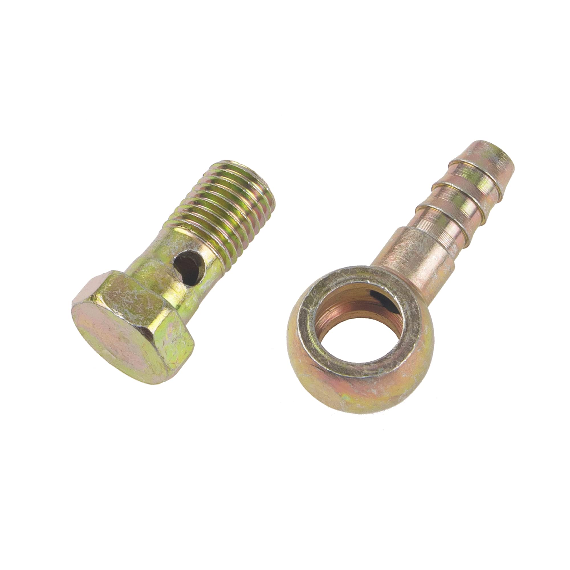 Rrina 2 Sets M12 Banjo Hose Barb Bolt Fittings Banjo Bolt Screw Crush Washer Kit For Car Motorcycle (M12X1.5)