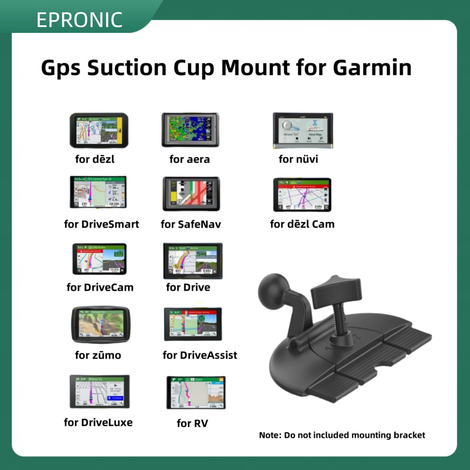 Epronic Replacement Cd Slot Mount For Garmin Gps Navi, Carplay Screen, Phone Holder Standard 17Mm Ball Adapter Cd Mount For 4''-