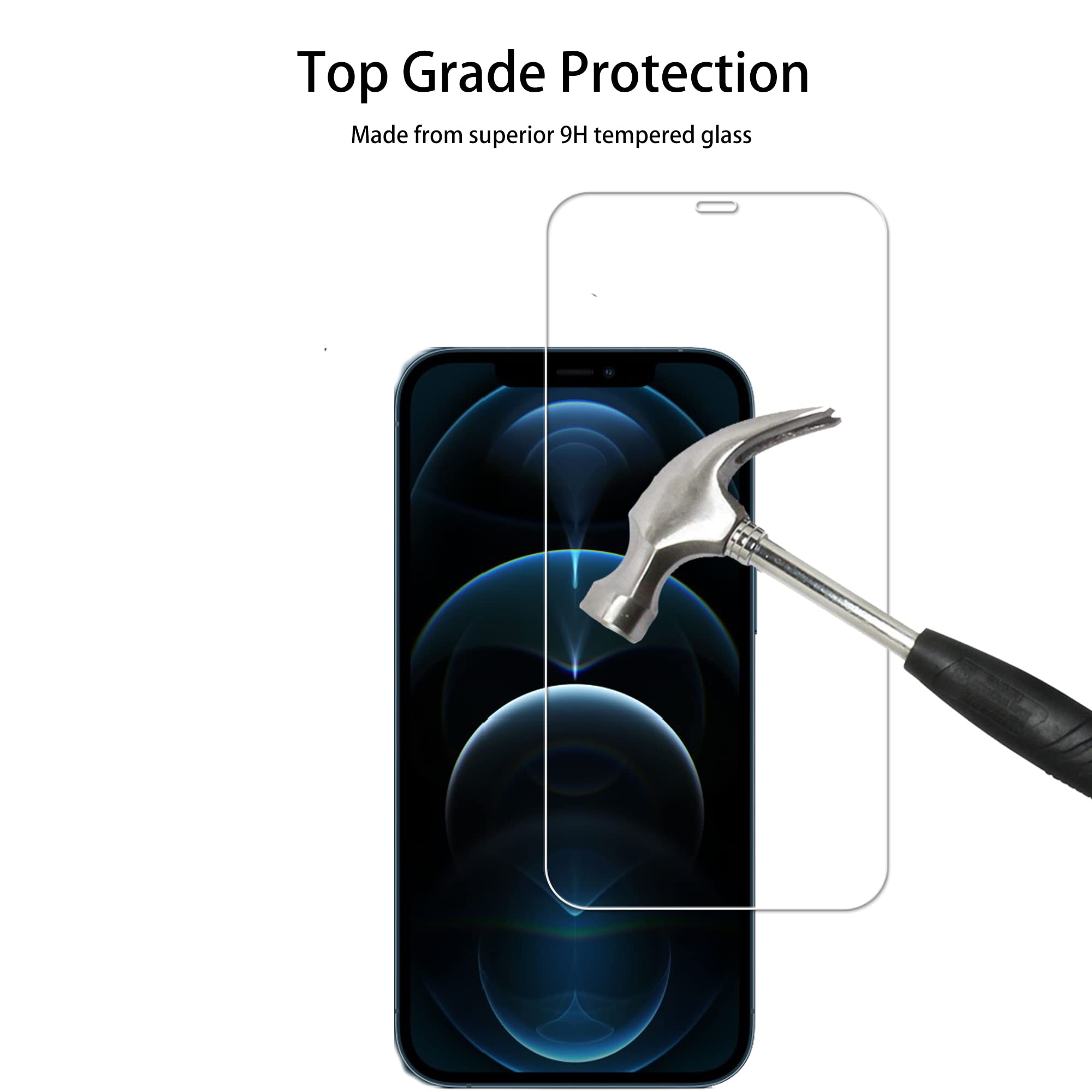Hkkais Easy Alignment Frame Designed For Iphone 12 Pro Tempered Glass Screen Protector 2 Pack Camera Lens Protector Film 2 Pack