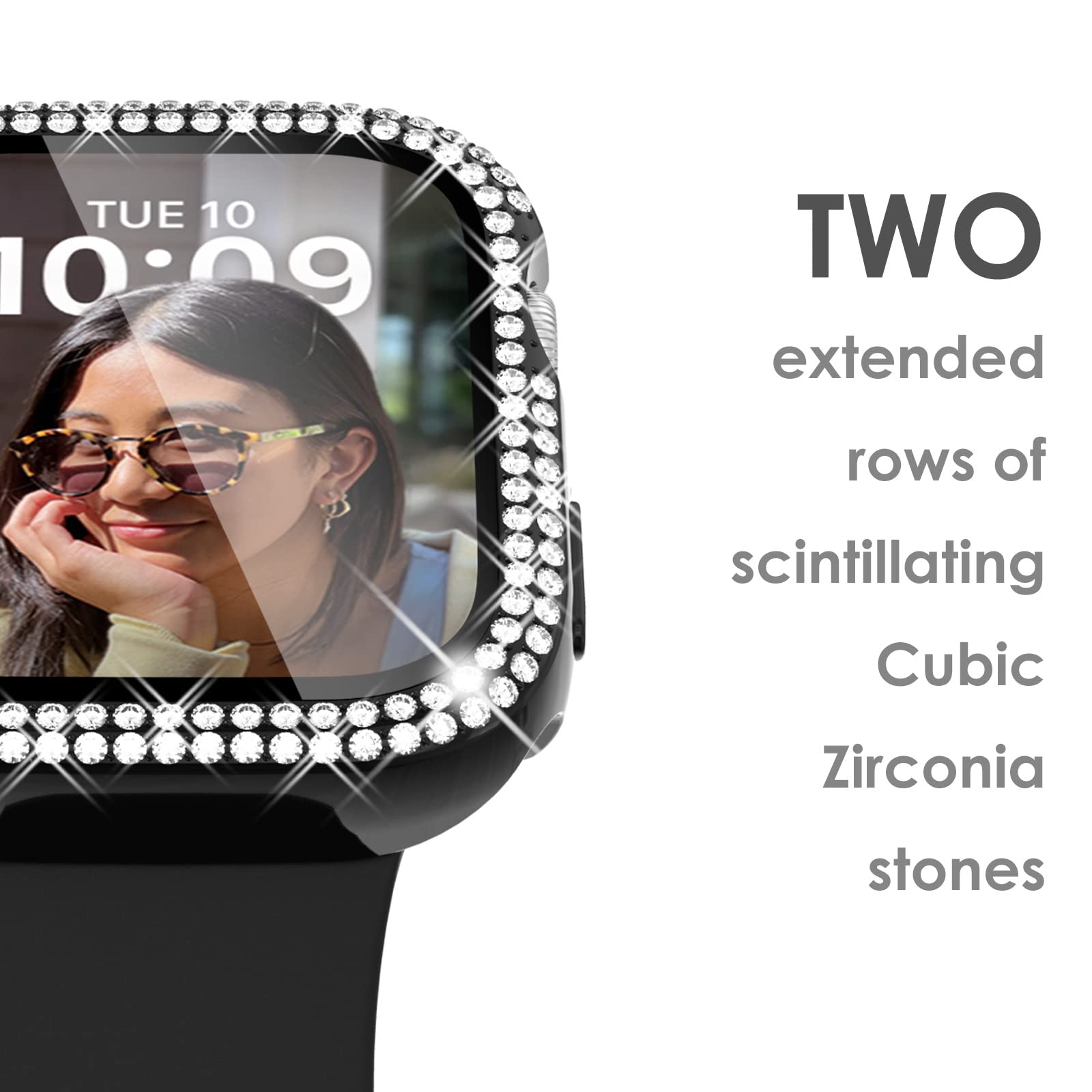 Surace 40Mm Case Compatible With Apple Watch Case With Screen Protector, Bling Diamond Overall Protective Case Compatible With A