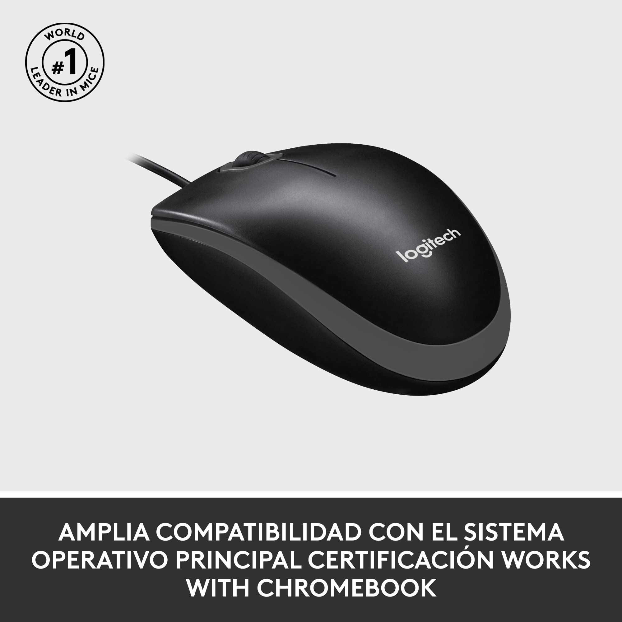 Logitech M100 Corded Mouse     Wired Usb Mouse For Computers And Laptops, For Right Or Left Hand Use, Black
