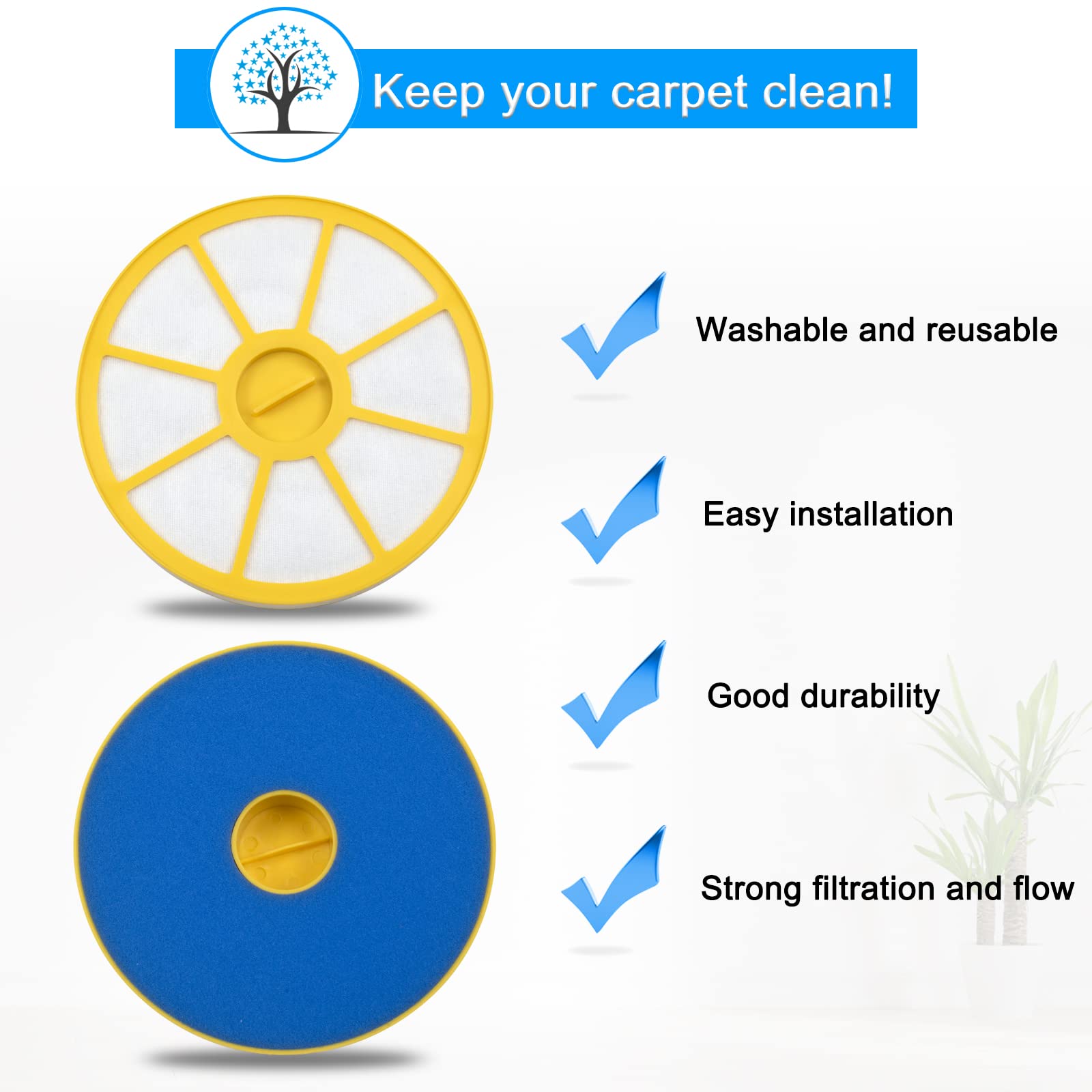 Dc14/ Dc15 Filter Set For Dyson Dc14, Dc15, Dc14 Animal, Dc14 All Floors, Dc14 Complete, Dc14 Full Kit, Dc14 Hepa Filter Replace
