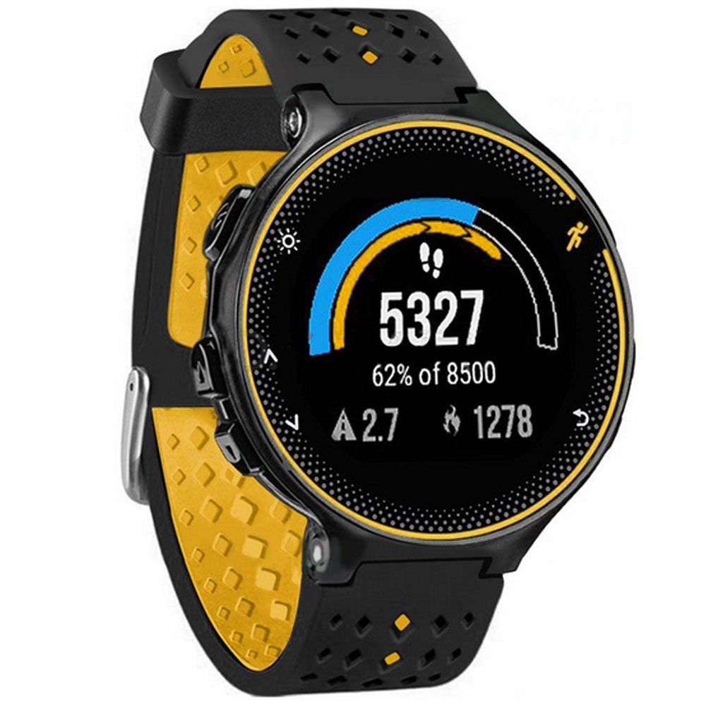 Zszcxd Soft Silicone Replacement Watch Band For Garmin Forerunner 230/235 / 220/620 / 630/735 Smart Watch (02 Black & Yellow)