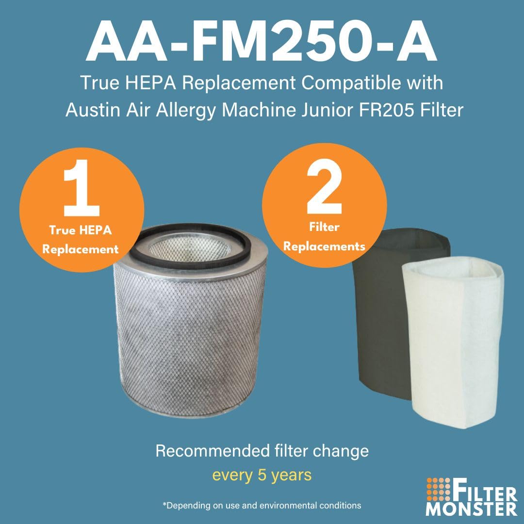 Filter Monster   Replacement Compatible With Austin Air Allergy Machine Junior (Hm205) Filter With Pre Filter