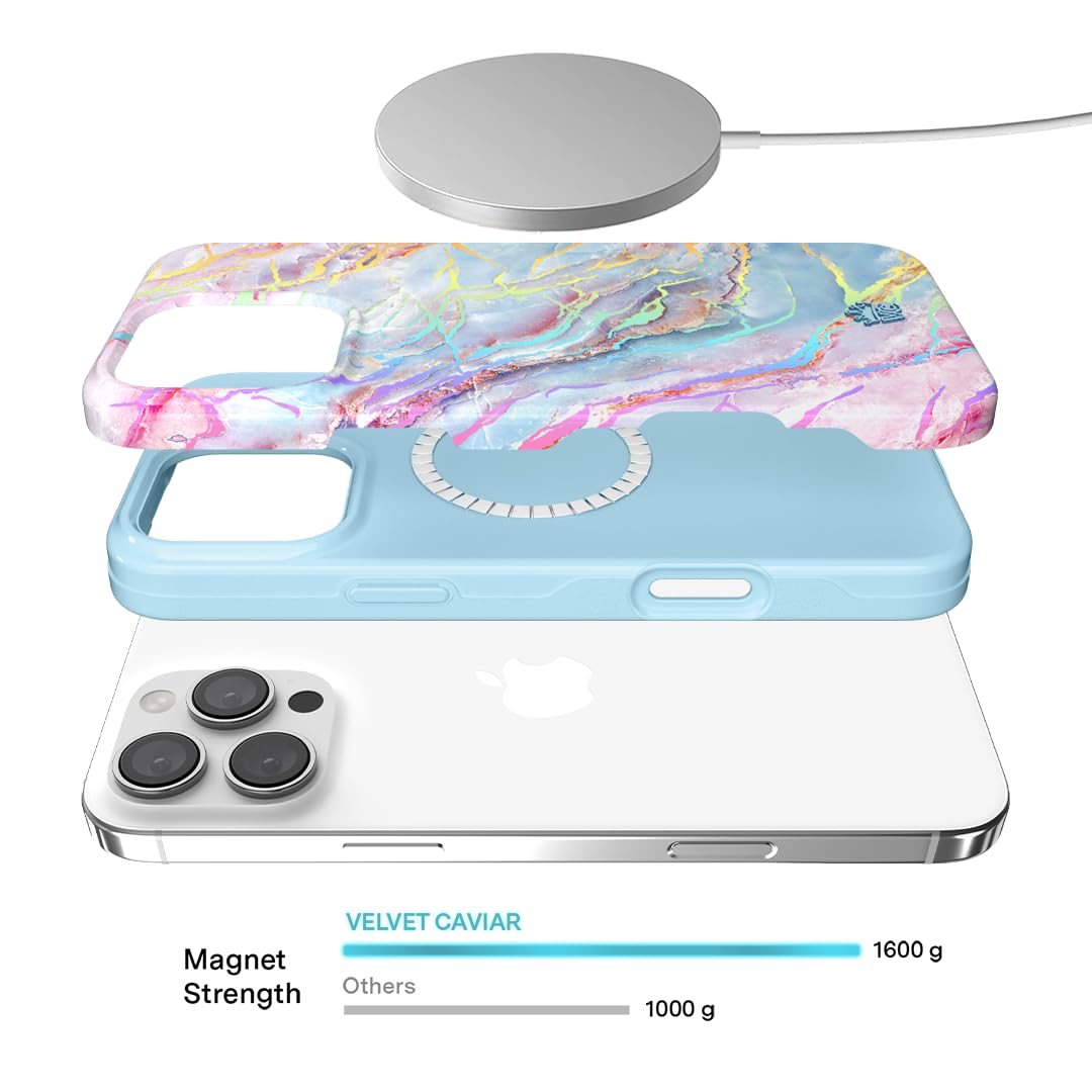 Velvet Caviar For Iphone 16 Pro Max Case Holographic Marble For Women [8Ft Drop Tested] Compatible With Magsafe   Cute Phone Cov