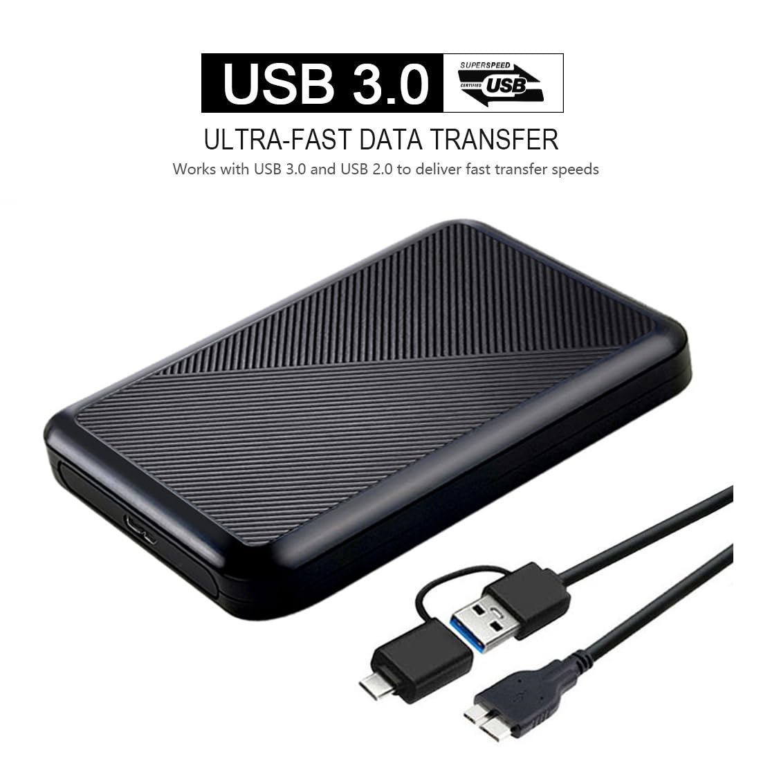 Tianken 1Tb Ultra Slim Portable External Hard Drive Usb 3.0 Hdd Storage For Pc, Mac, Laptop, Ps4, Xbox One