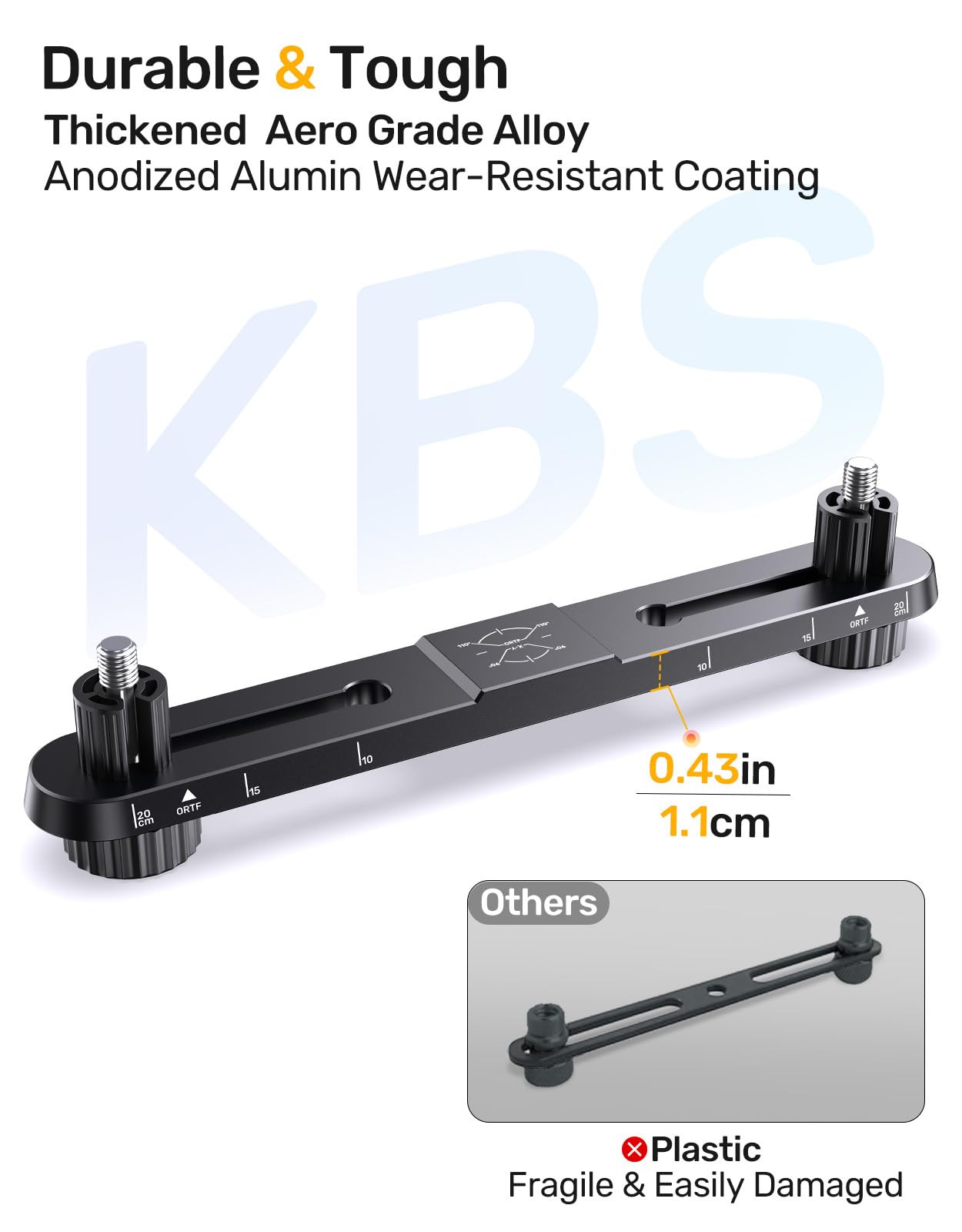 Stereo Array Spacing Microphone Holder With Scale Adjustable Position For Two Mics Or Booms, Mic Mount Bar Fits Most Mic Stands,
