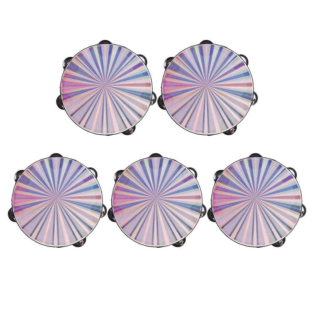 BNF5 Pieces Double Row Jingle Radiant Tambourine Drum Band Accompaniment 8inch|Musical Instruments & Gear|Percussion|Hand Percus