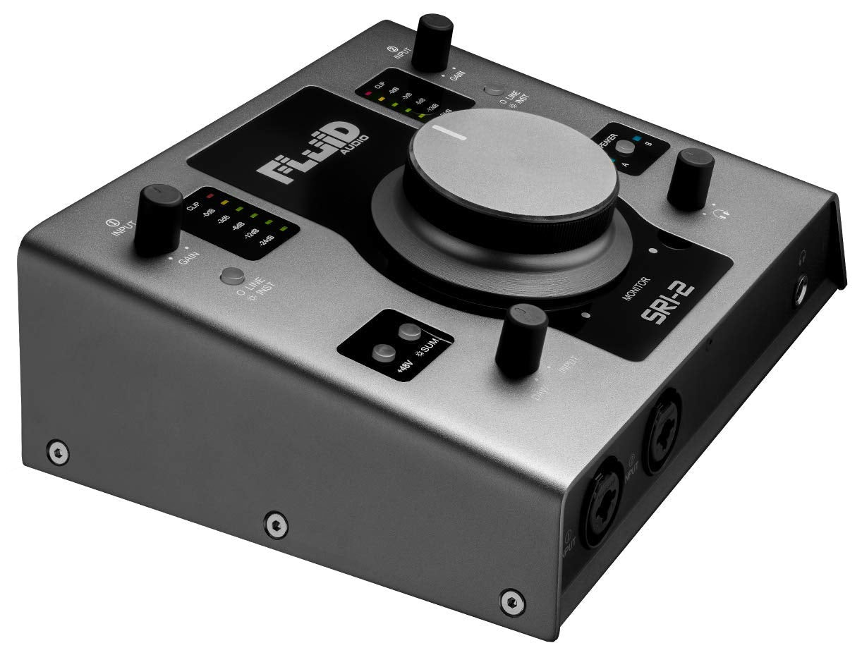 Fluid Audio Sri 2 : 2X2 Usb Desktop Wedge W/24 Bit/192Khz + 48V Phantom Power + 2X Stereo Monitor Outputs + 2X Class A Mic Pres + Giant Volume Knob