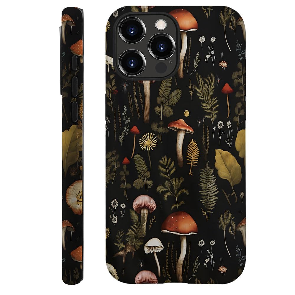 Seized Case Compatible With For Iphone 16 Pro,Vintage Mushroom Snail Daisy Leaf Phone Case For Girl Women Boy Men,Durable Protec