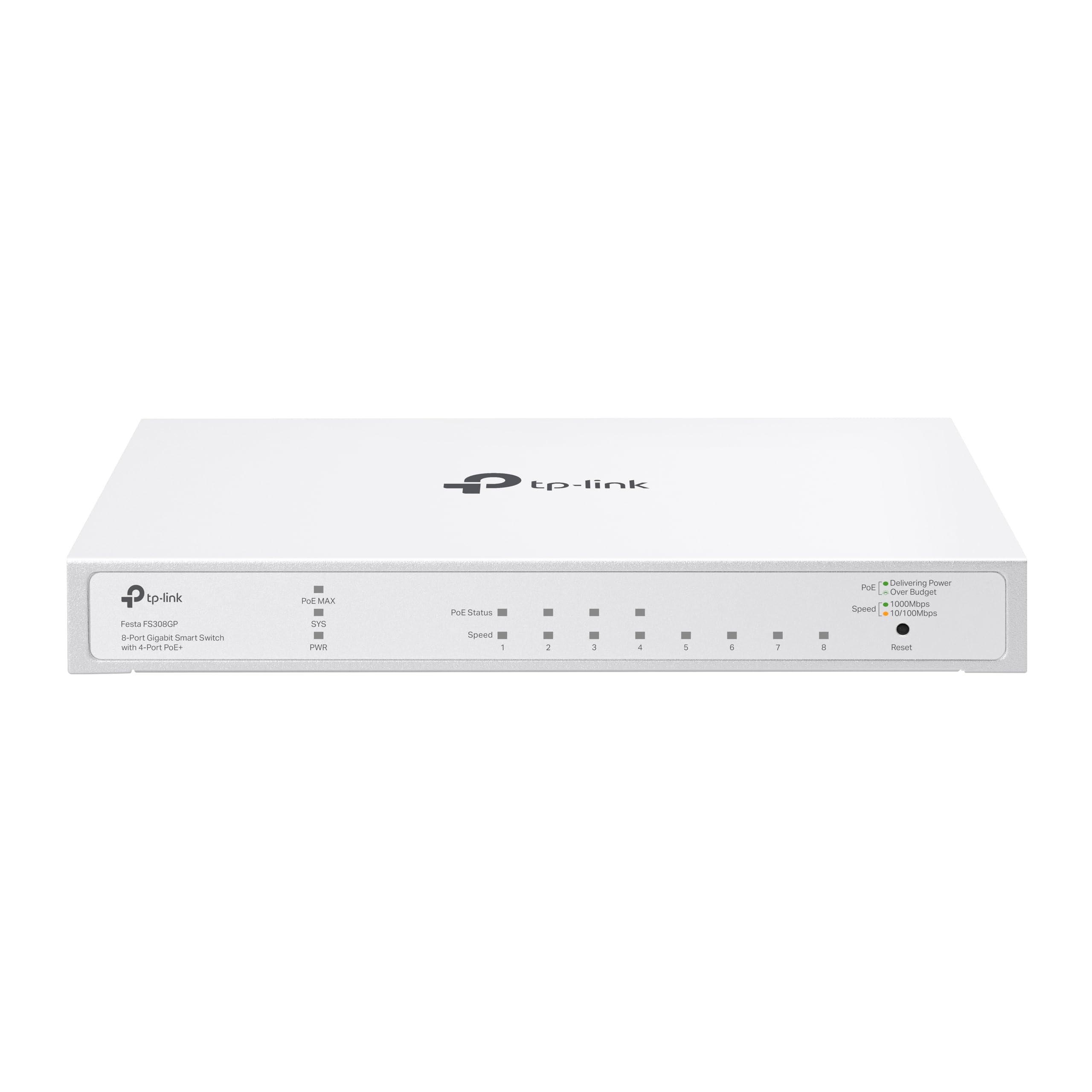 Tp Link Festa Fs308Gp 8 Port Gigabit Smart Managed Poe Switch 4 Poe+ Port @62W Self Organizing Network Free Cloud Control Fanles