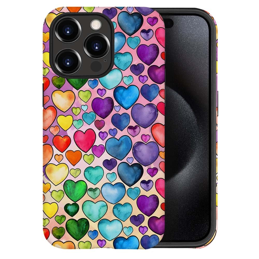 Seized Case Compatible With For Iphone 14 Pro Max,Colorful Heart Lovely Cute Pink Phone Case For Girl Women Boy Men,Durable Prot