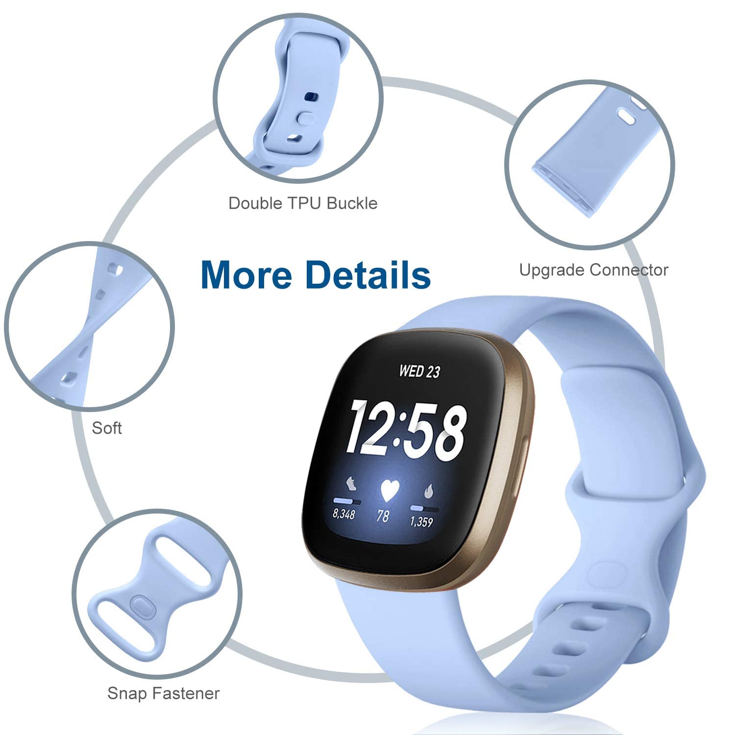 Dirrelo Compatible With Fitbit Sense Bands/ Fitbit Versa 3 Bands Women/ Fitbit Versa 4 Bands Women/ Fitbit Sense 2 Bands For Wom