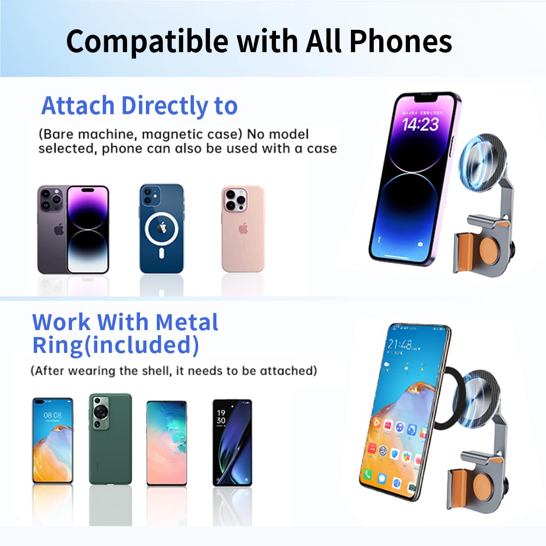 Ilgnimz Aluminum Alloy Tesla Phone Mount?Ultra-Strong Magnetic Base? Foldable Hidden Car Mount For Tesla Model 3/Y/Cybertruck, D