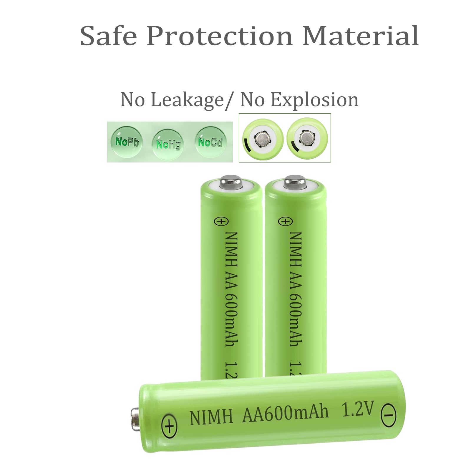 12 Pack 1.2V Aa 600Mah Ni-Mh Rechargable Batteries For Solar Lights.