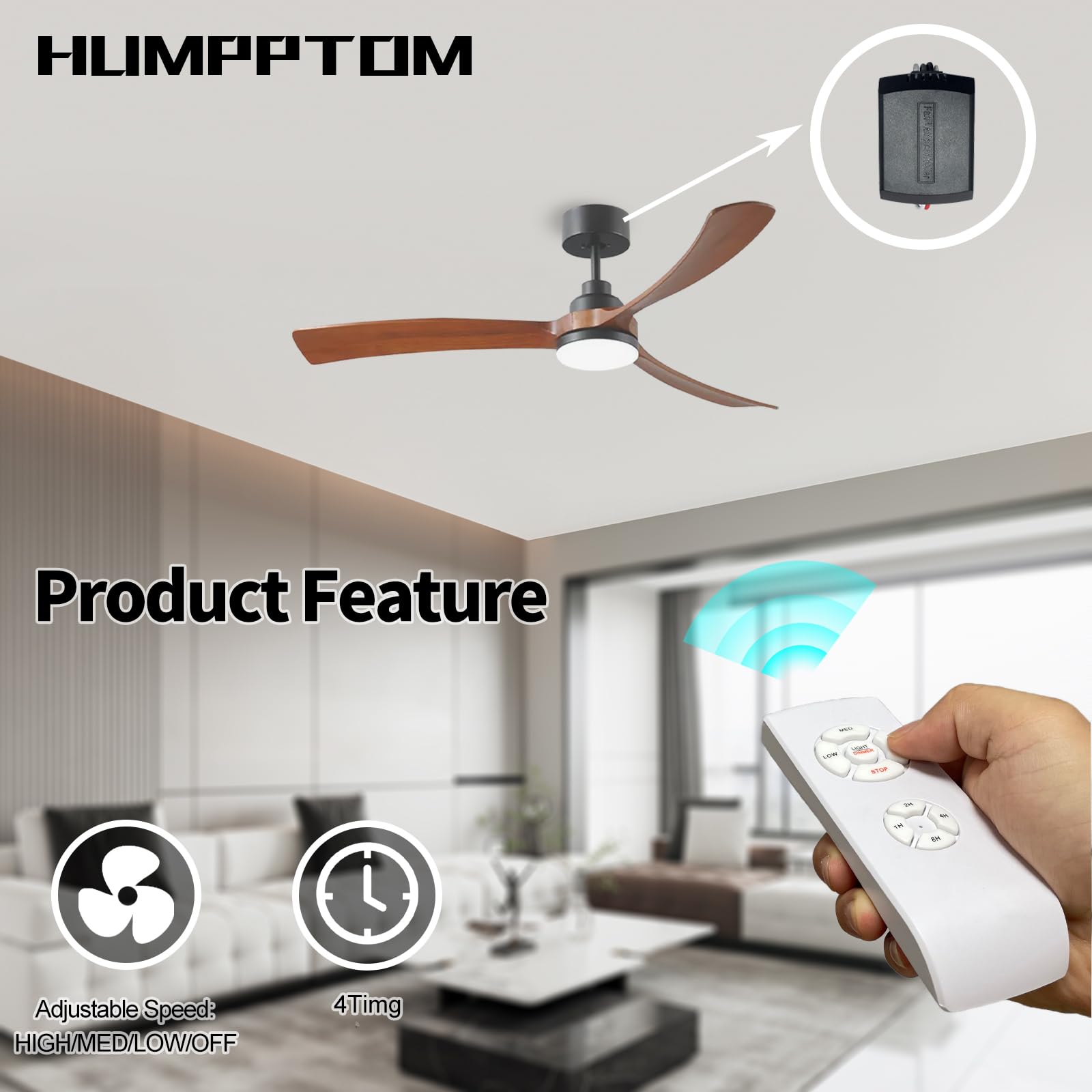 Humpptom 2 Pack Fan Remote Control Kit, Small Size Receiver Ceiling Fan Remote Control Control For Hunter/Harbor Breeze/Westingh