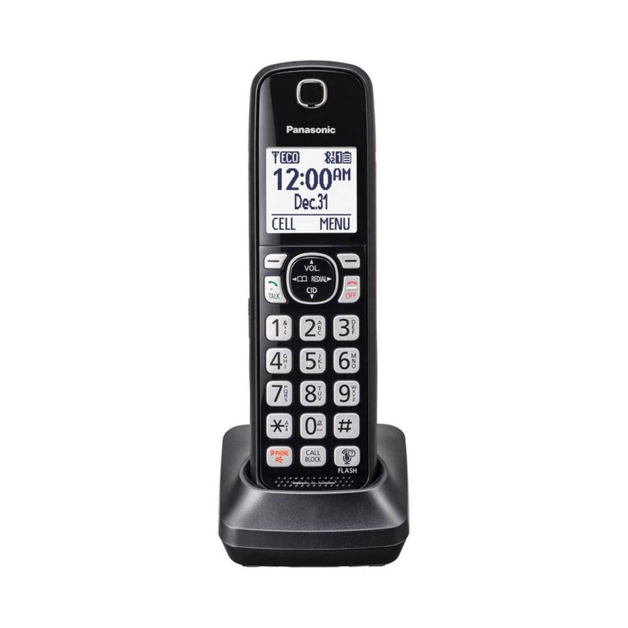 Panasonic Kx Tgfa51B Dect 6.0 Digital Additional Cordless Black Handset For Tgf5Xx Series