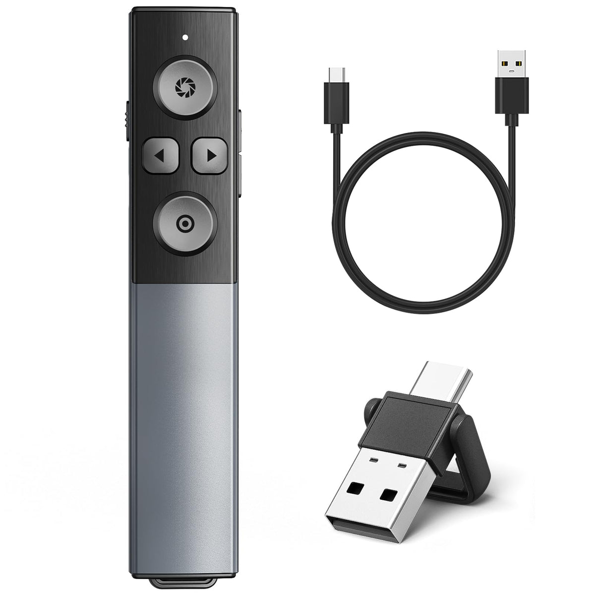 2 In 1 Usb Type C Presentation Clicker Wireless Presenter Remote Clicker, Rechargeable Clicker For Powerpoint Presentations, Goo