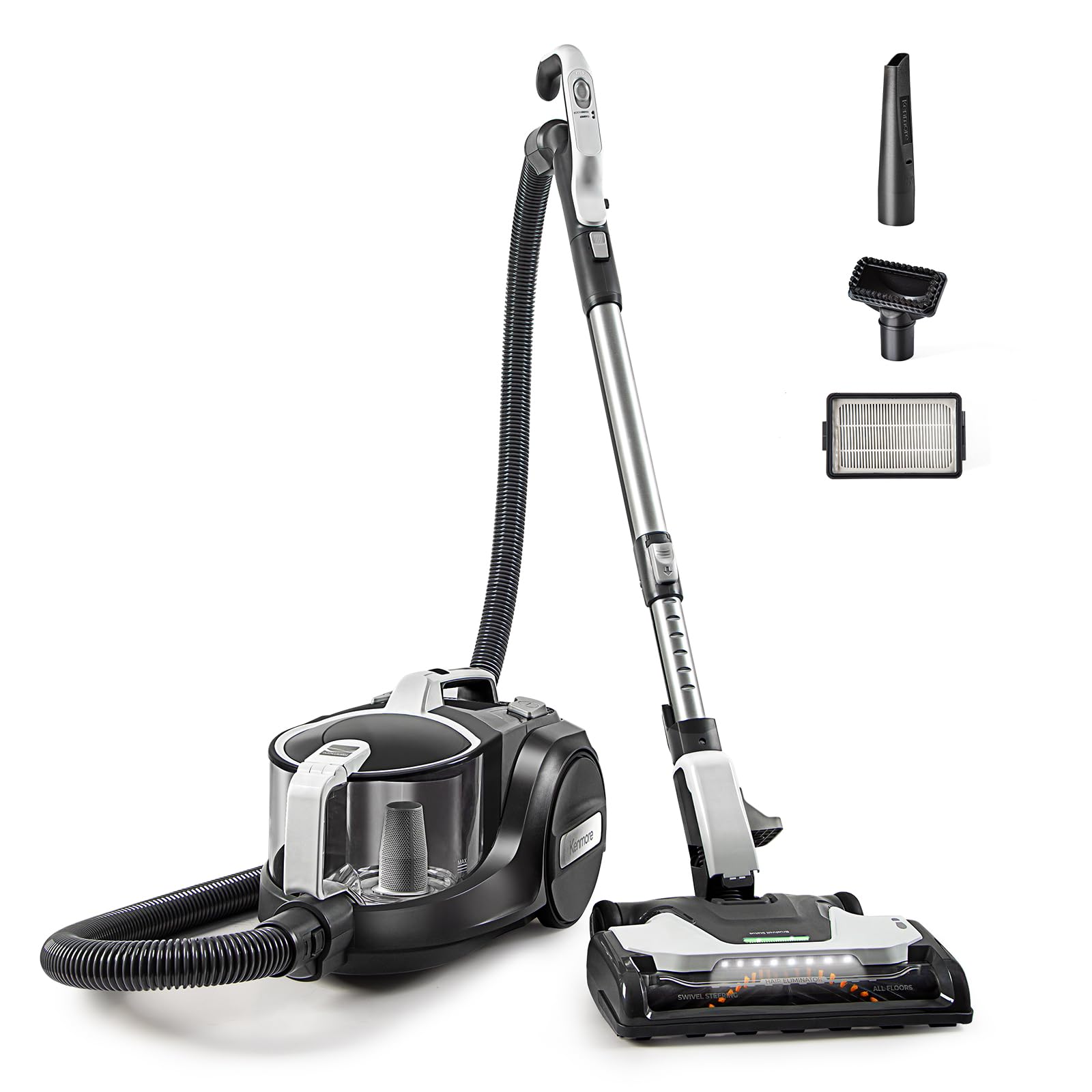 Kenmore Dc5070 500 Series Bagless Canister Vacuum With Hair Eliminator Brushroll,2 Motor Cyclonic Technology, Hepa Filtration &