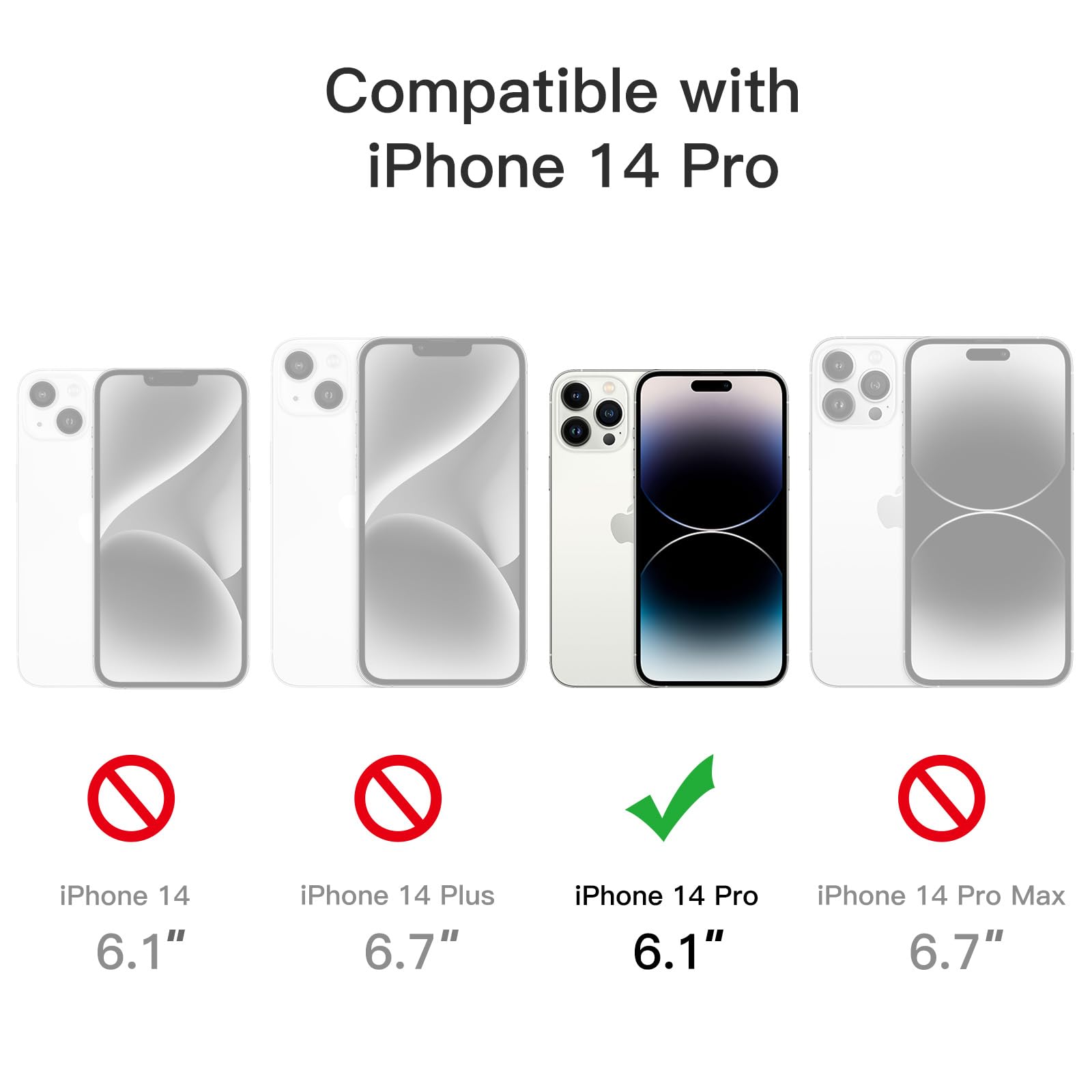 Jetech Case For Iphone 14 Pro 6.1 Inch, Non Yellowing Shockproof Phone Bumper Cover, Anti Scratch Clear Back (Deep Purple)