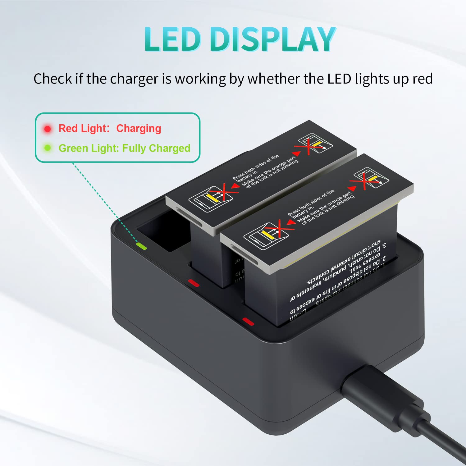Lp Battery Charger Kit Compatible With Dji Osmo,3 Pack 1300Mah Replacement Battery And Intelligent 3 Channel Usb Charger Kit For