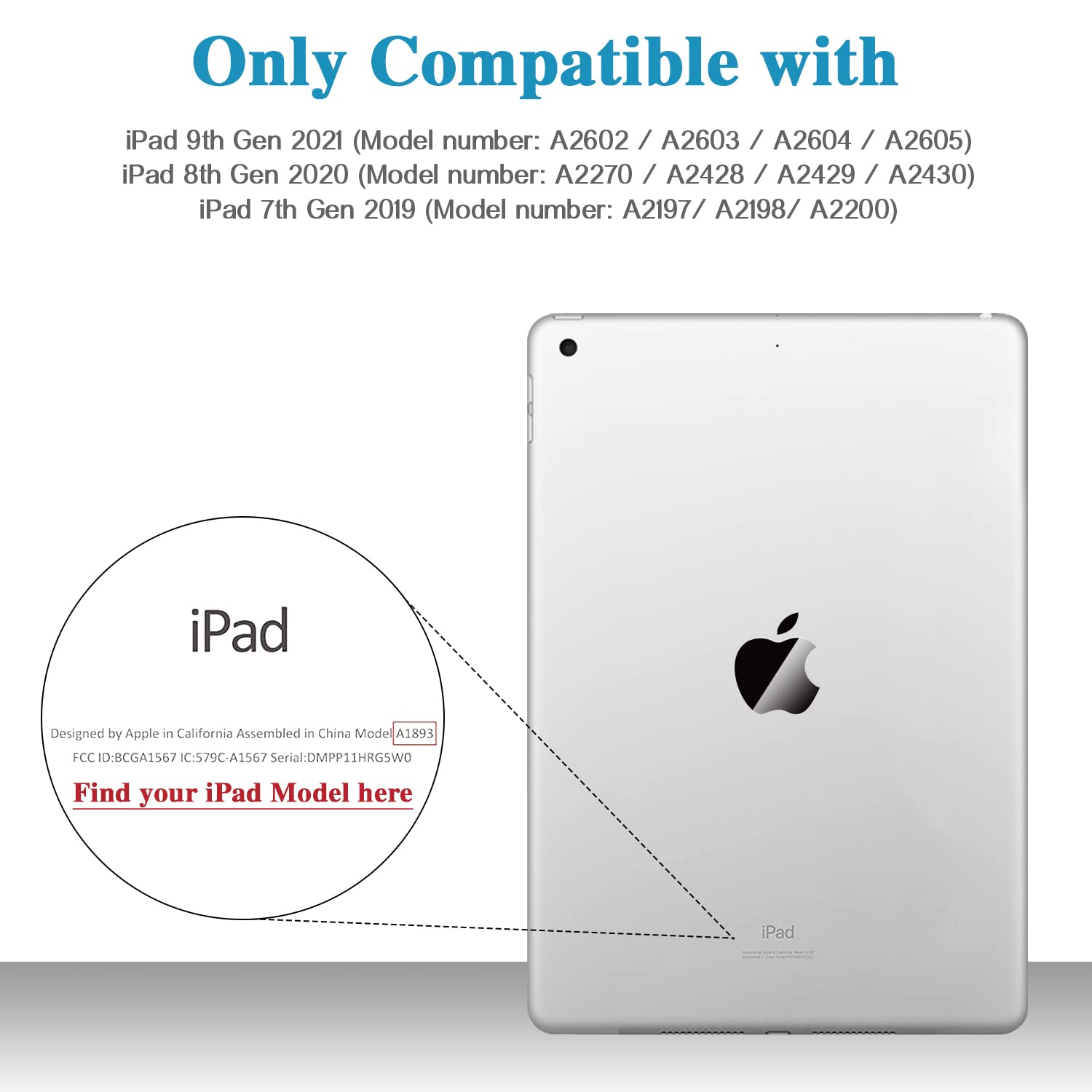 Zonefoker For Ipad 9Th Generation Case, Ipad 8Th 7Th Generation Case, Ipad 10.2 Inch 2021/2020/2019 Case, Heavy Duty Rugged Shoc