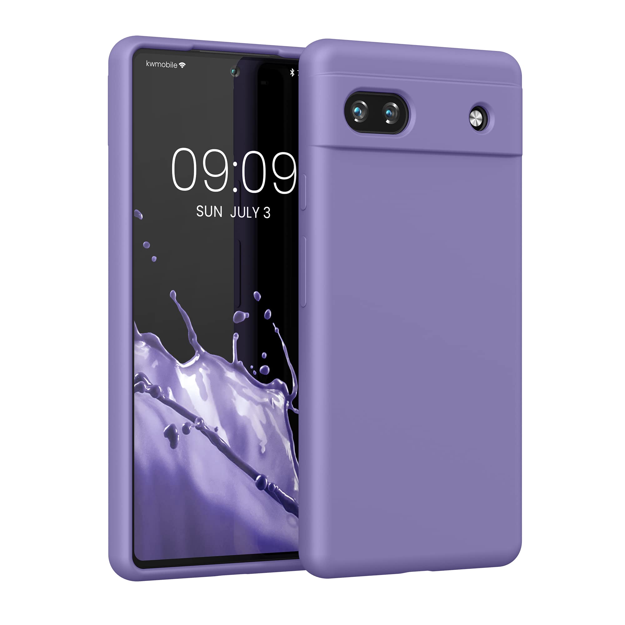 kwmobile Case Compatible with Google Pixel 6a Case - TPU Silicone Phone Cover with Soft Finish - Violet Purple