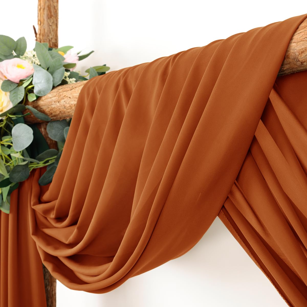 Linxtar 1 Panel Terracotta Wedding Arch Drapery 6 Yards Long And 30'' Wide Sheer Chiffon Wedding Arch Draping Fabric For Party B