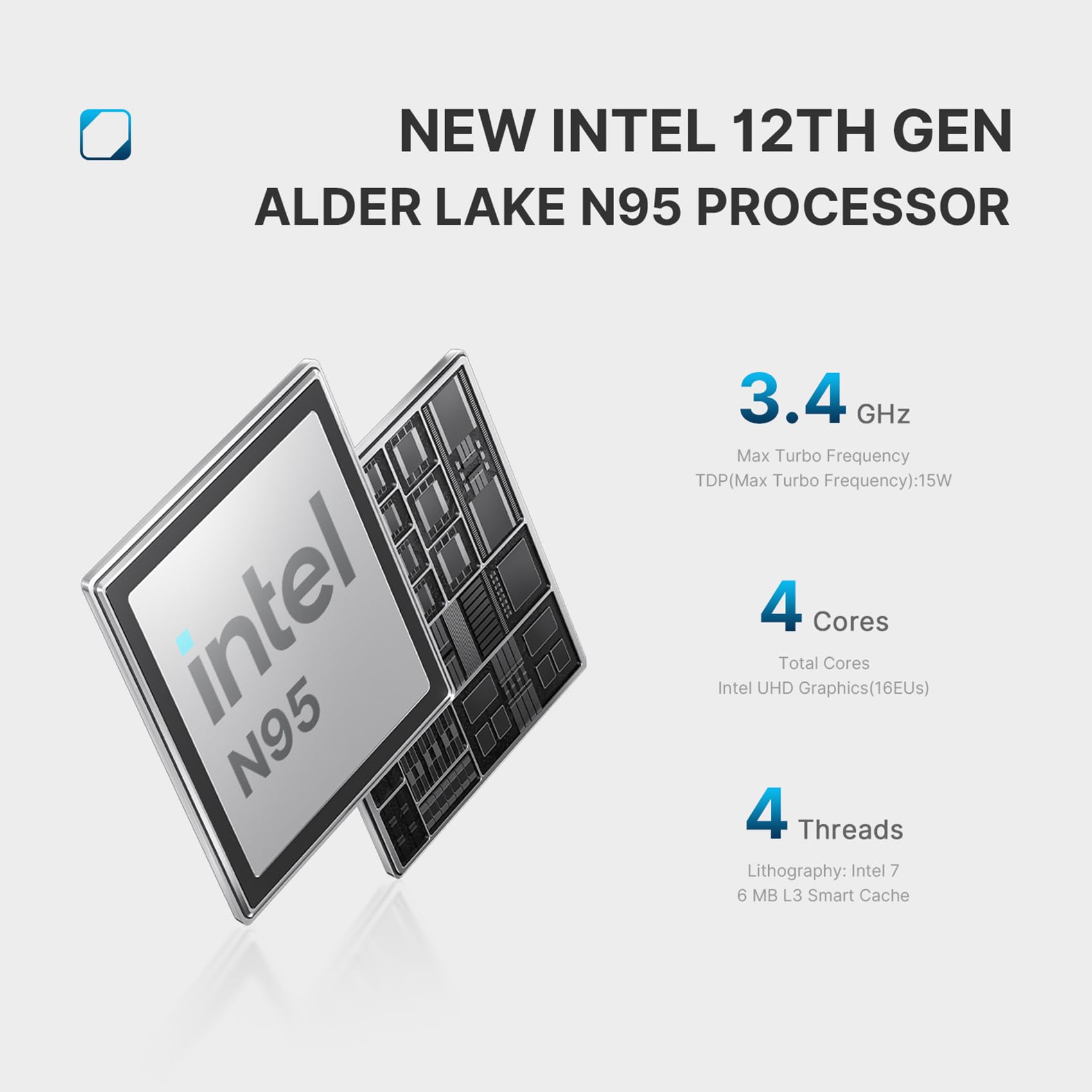 N95 Mini Pc,Intel 12Th Alder Lake N95 16Gb Ddr4 Ram 500Gb Ssd Mini Computers,Small Computer Support 4K Dual Display/Usb3.2/Wifi5