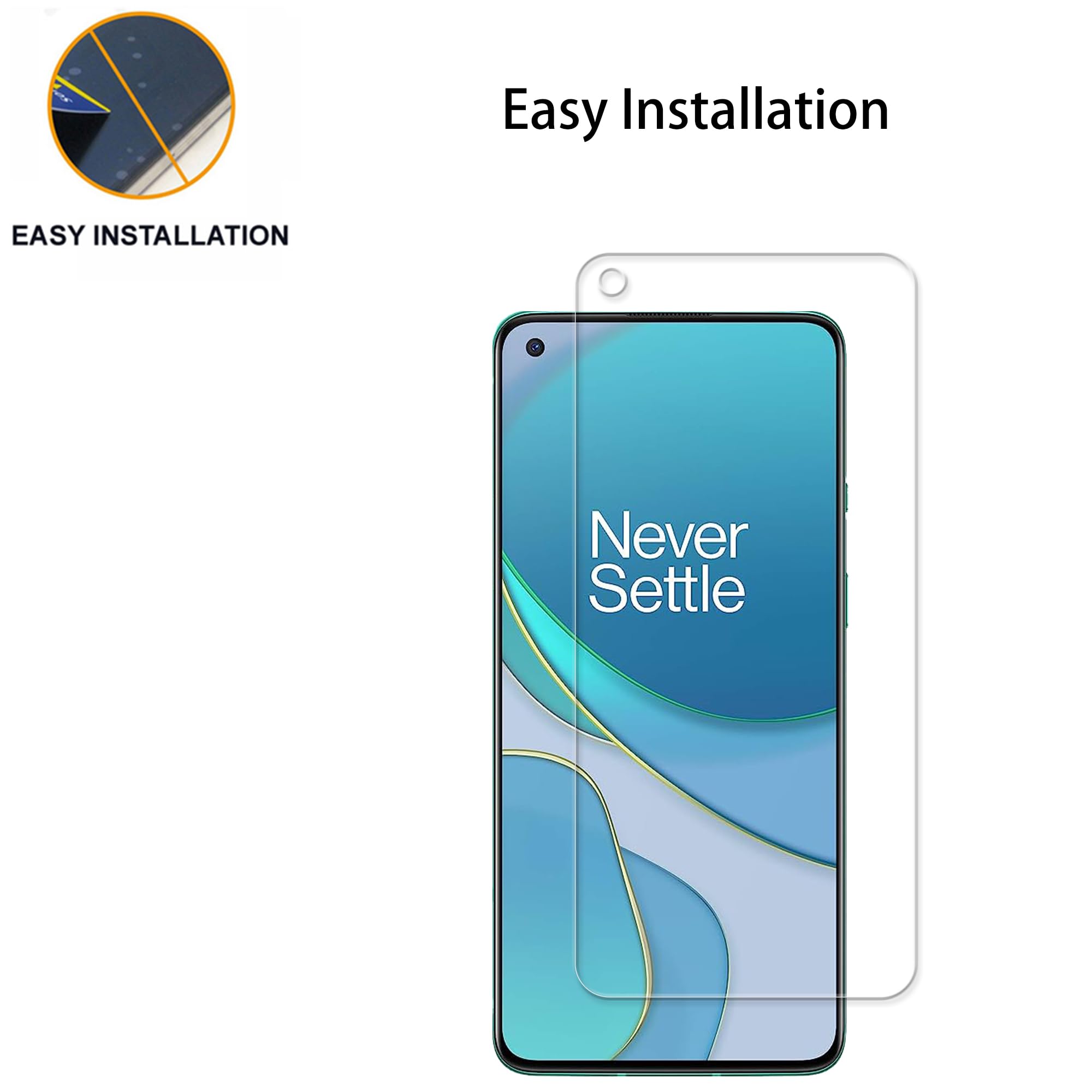 Hkkais Designed For Oneplus 8T 5G Tempered Glass Screen Protector 2 Pack Camera Lens Protector Film 2 Pack