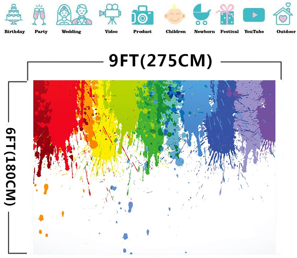 Paint Splash Party Backdrop Colorful Painting Art Photo Background Meetsioy Abstract Oil Painting Studio Props Banner Birthday P