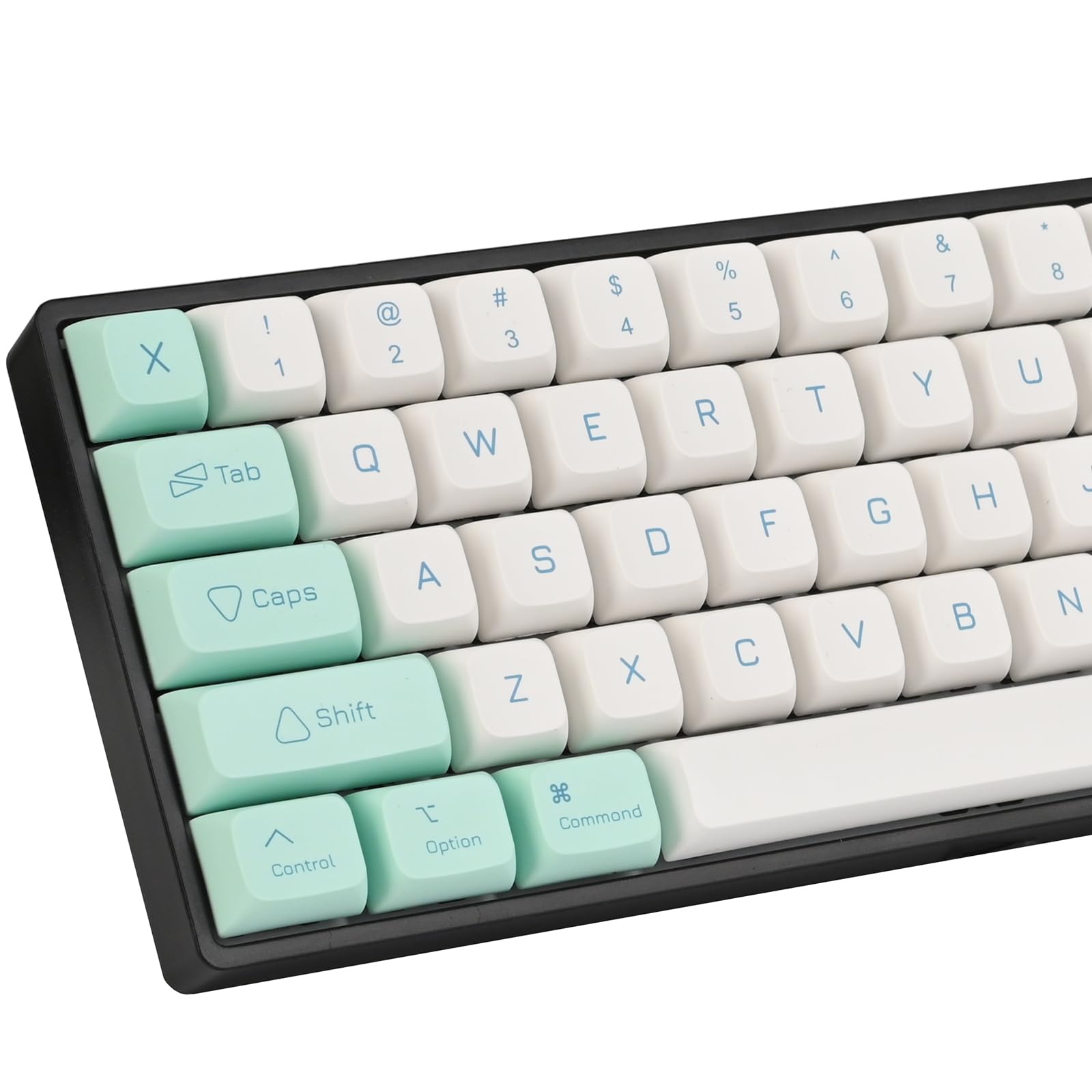 Guffercty Kred 137 Keys Xda Profile Keycaps 75 Percent Cute Ice Mint Pbt Keyboard Caps For Mechanical Keyboard (Ice Mint)