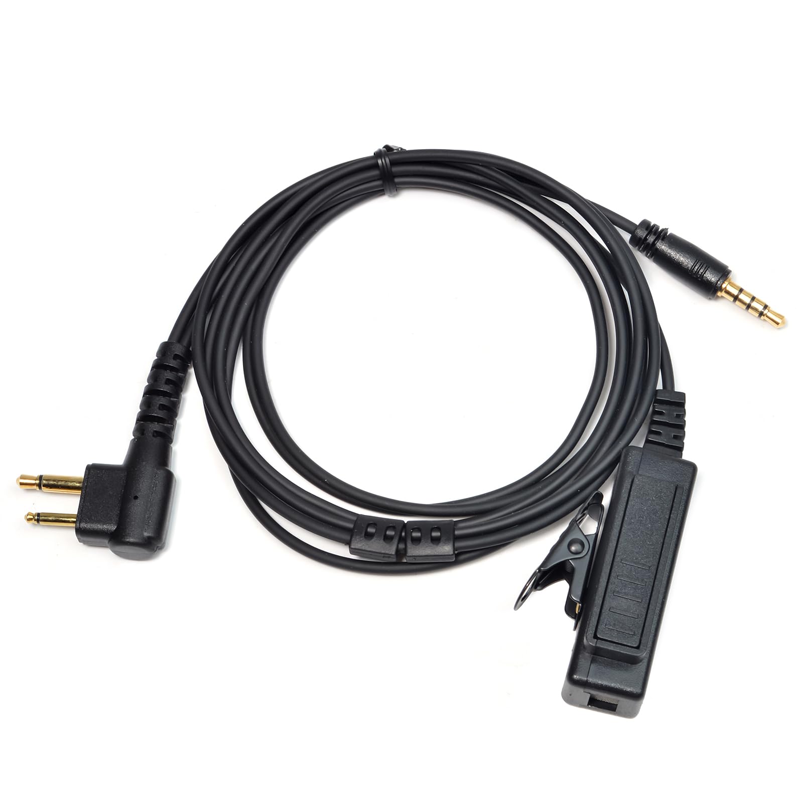 Universal 2 Pin M Type To 3.5Mm Audio Adapter With Ptt(Push To Talk) Compatible With Motorola Cp200 Gp2000 Gp300 Yaesu Ft 4Vr Ft