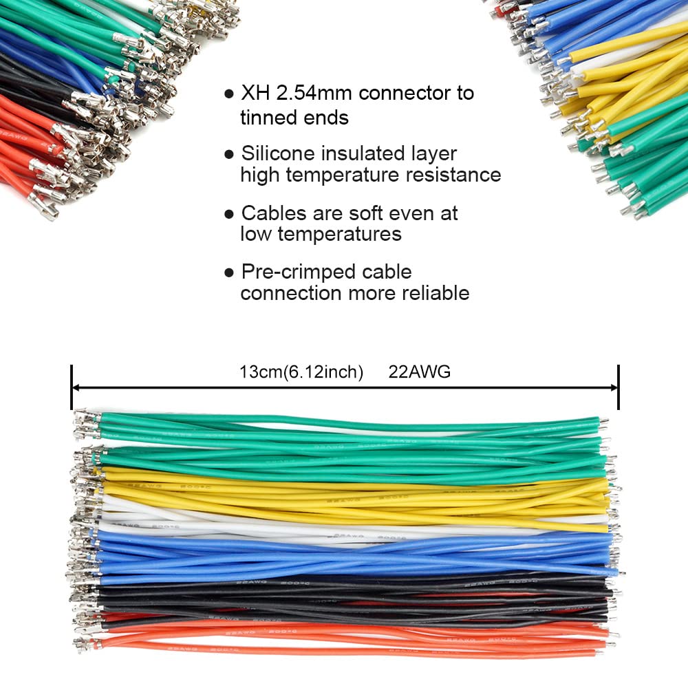 2.54Mm Xh Connector Socket Kit With Pre Crimped Cable Wire 2/3/4/5/6/7 Pin Housing Jst Adapter Cable Male And Female Compatible