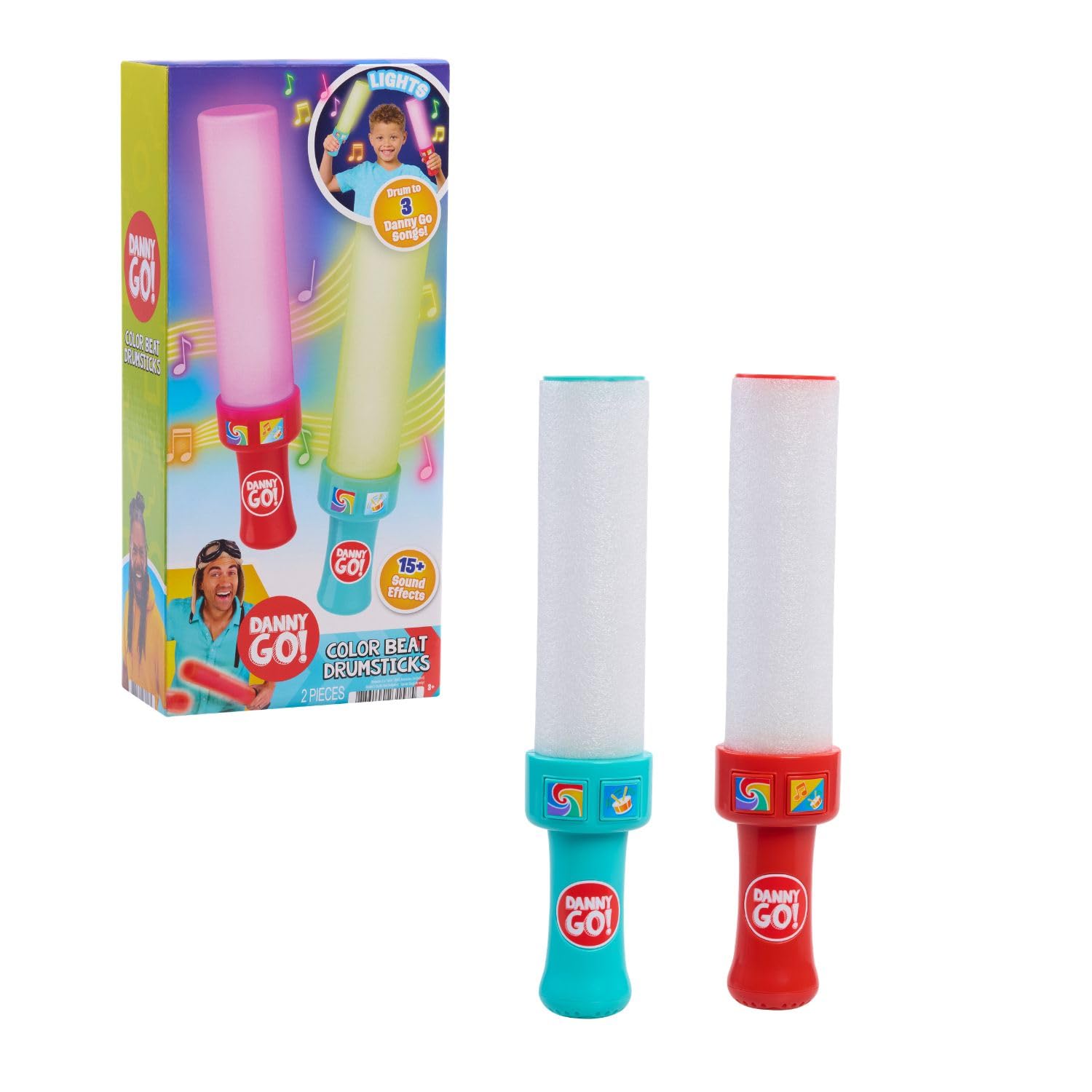 Danny Go! Color Beat Drumsticks - Officially Licensed Light-Up Musical Drumsticks Toy for Preschool and Elementary School Kids I