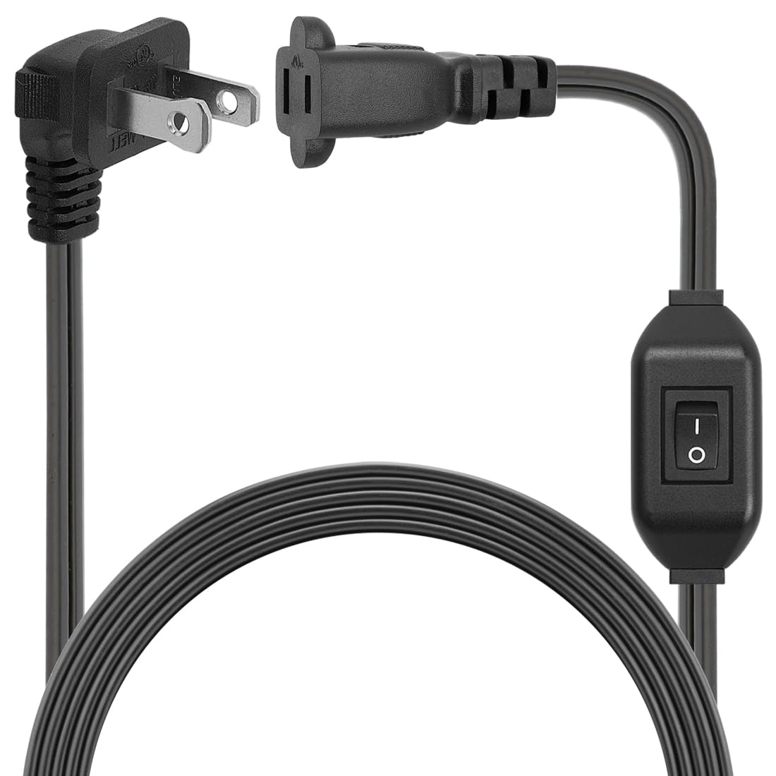 [6Feet] On Off Switch Extension Cord, Right Angle 2Prong Polarized Extension Cord With Onoff Inline Switch 12A 125V For Your 