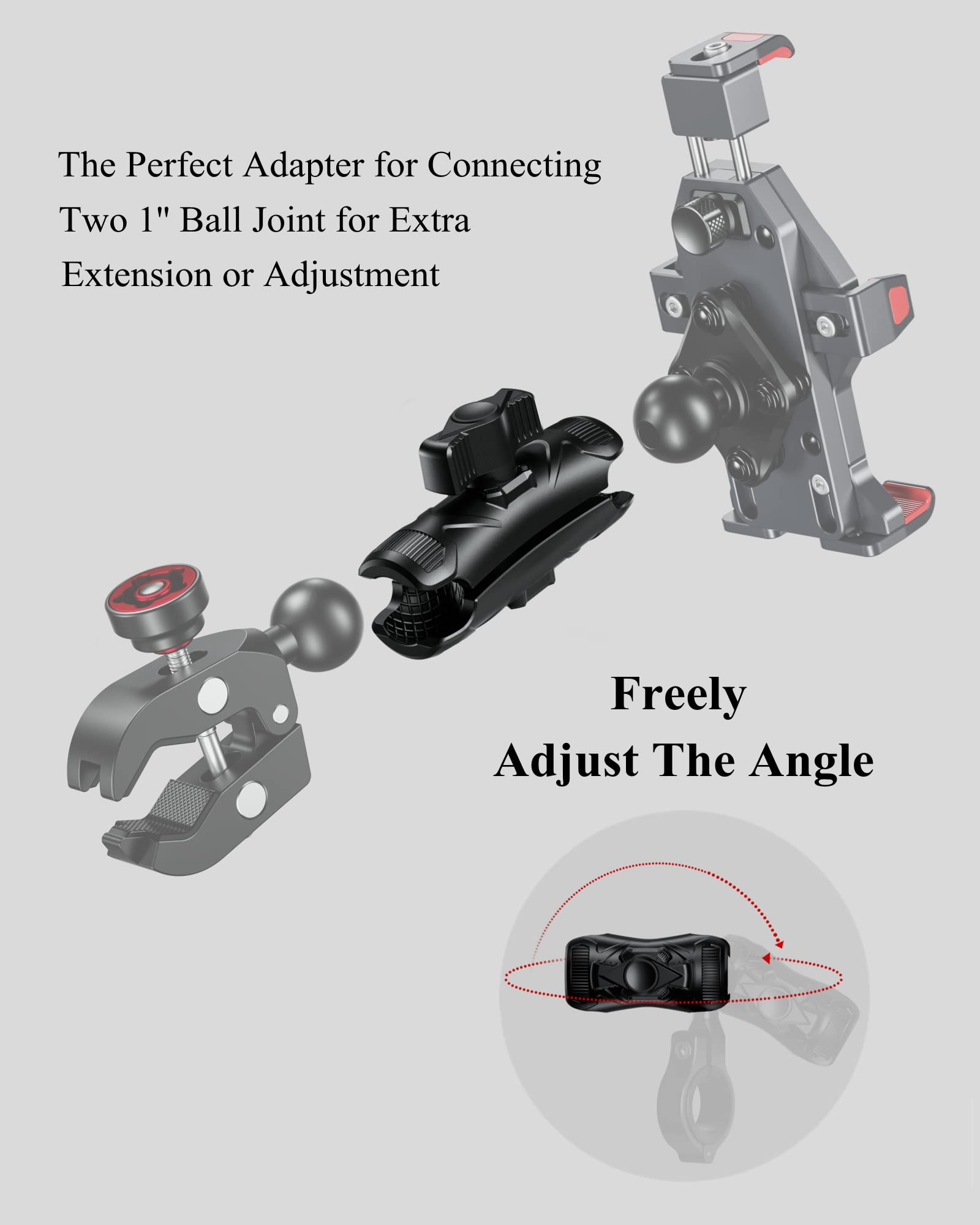 Brcovan 2 Pack Double Socket Arm High Strength Composite Medium Arm Compatible With Ram Mounts B Size 1'' Ball Components & Bike