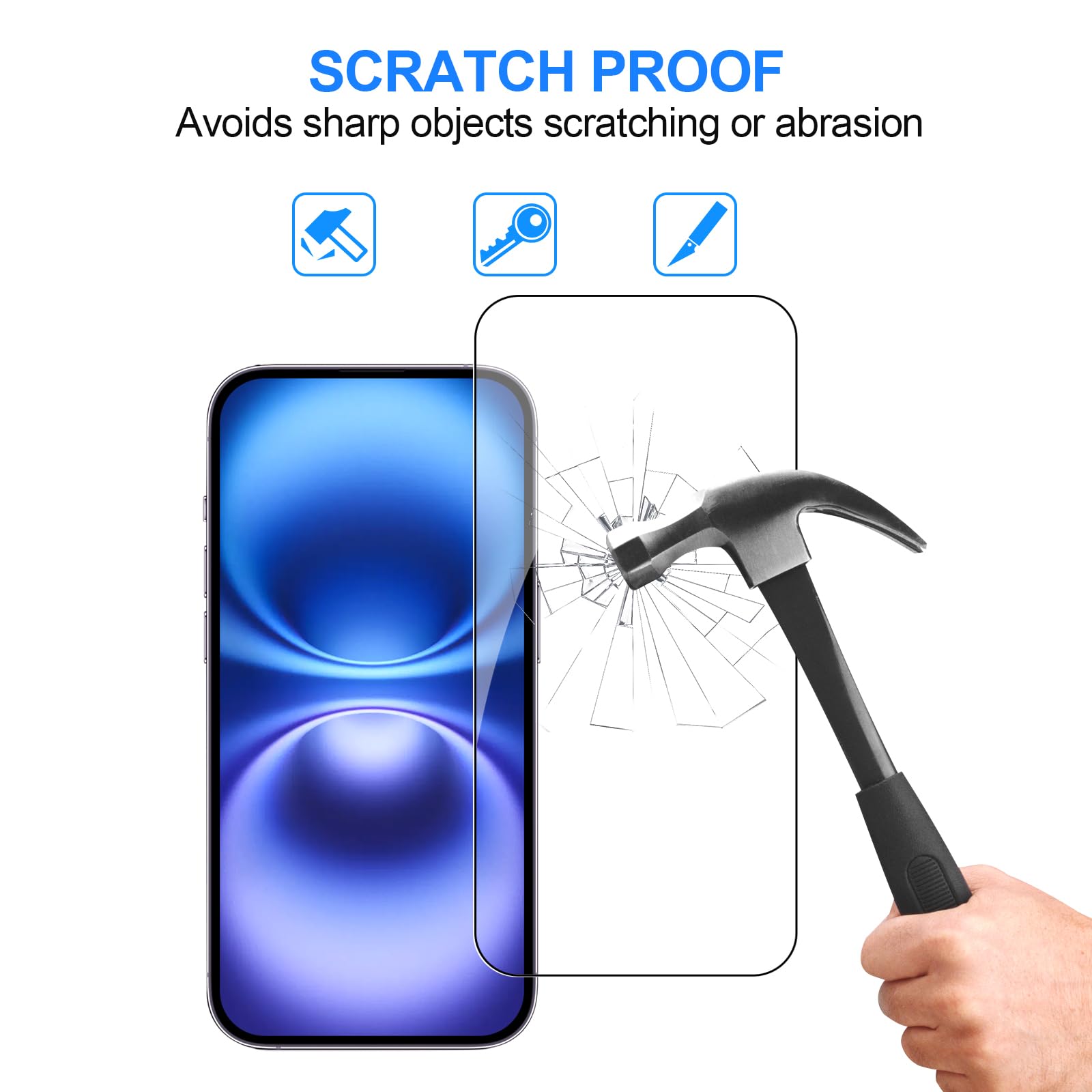 Avoar [3+3 Pack Glass Screen Protector For Iphone 16 Plus With Camera Lens Protector, 6.7 Inch Hd Clear Tempered Glass Film For