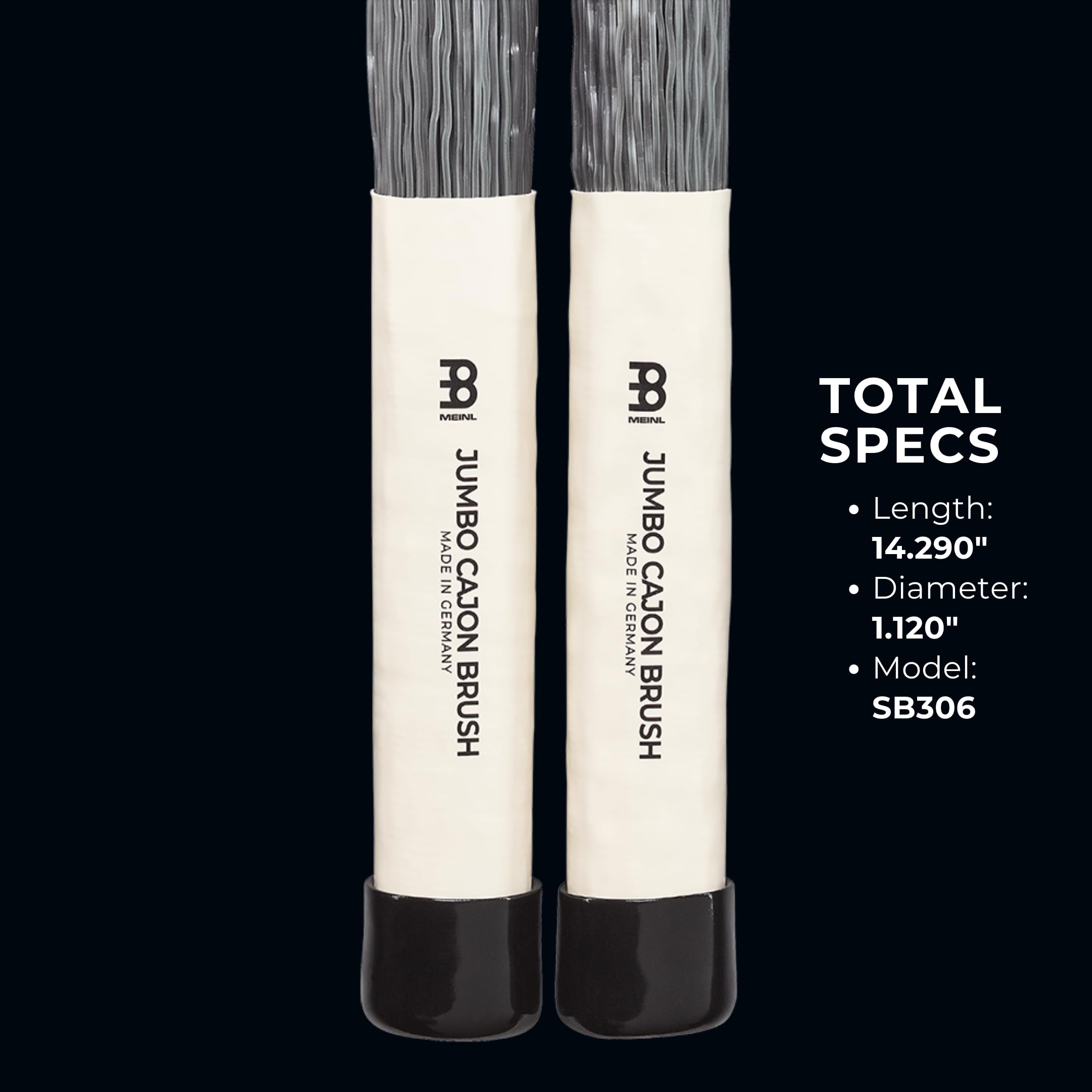 Meinl Stick & Brush Jumbo Cajon Brush With Nylon Dowels & Adjustable Rings Made In Germany, Gray, (Sb306)