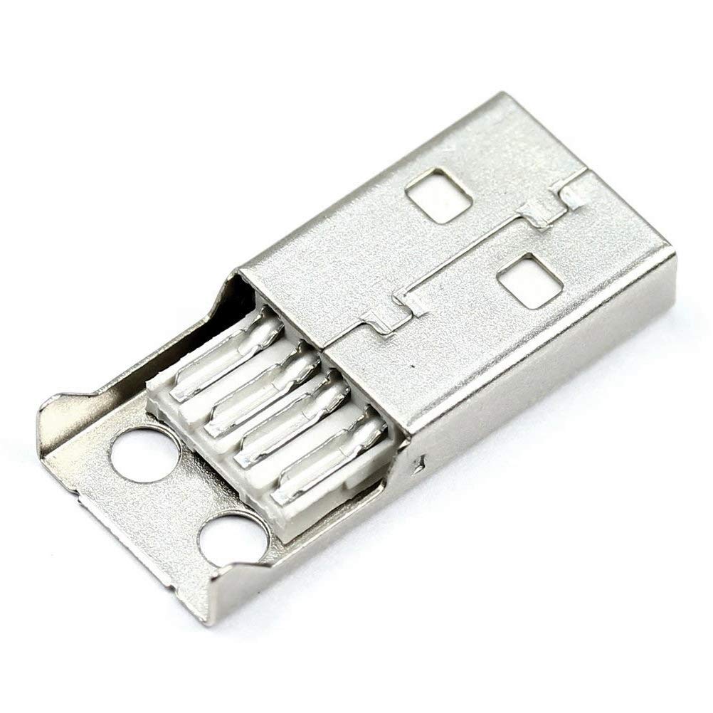 Xcoazipod 20Pcs Usb 2.0 Type A Male Usb 4 Pin Plug Socket Connector With Black Plastic Cover
